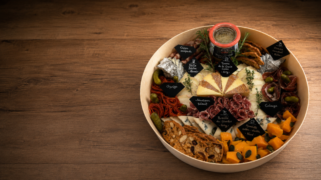 home boite apéro mixte : fromage, charcuterie